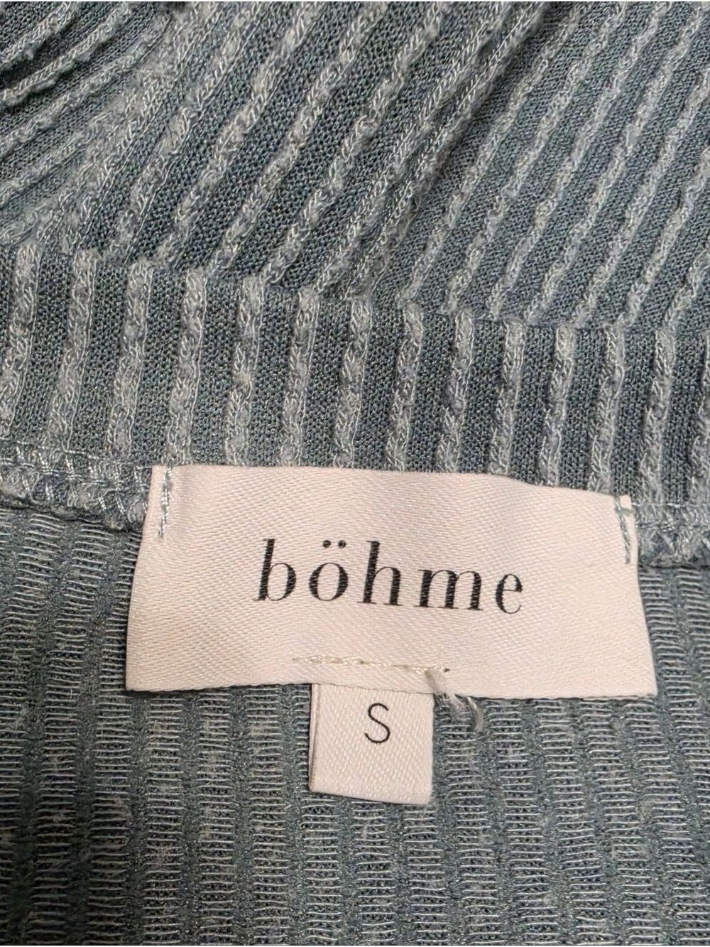 Bohme Long Sleeve Ribbed Cropped Top Size Small - Picture 4 of 4